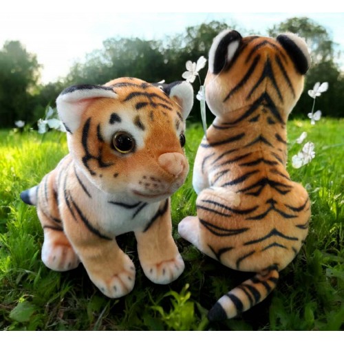 ตุ๊กตาเสือนั่ง 2 ขาหลัง   ขนาด 16 ซม.